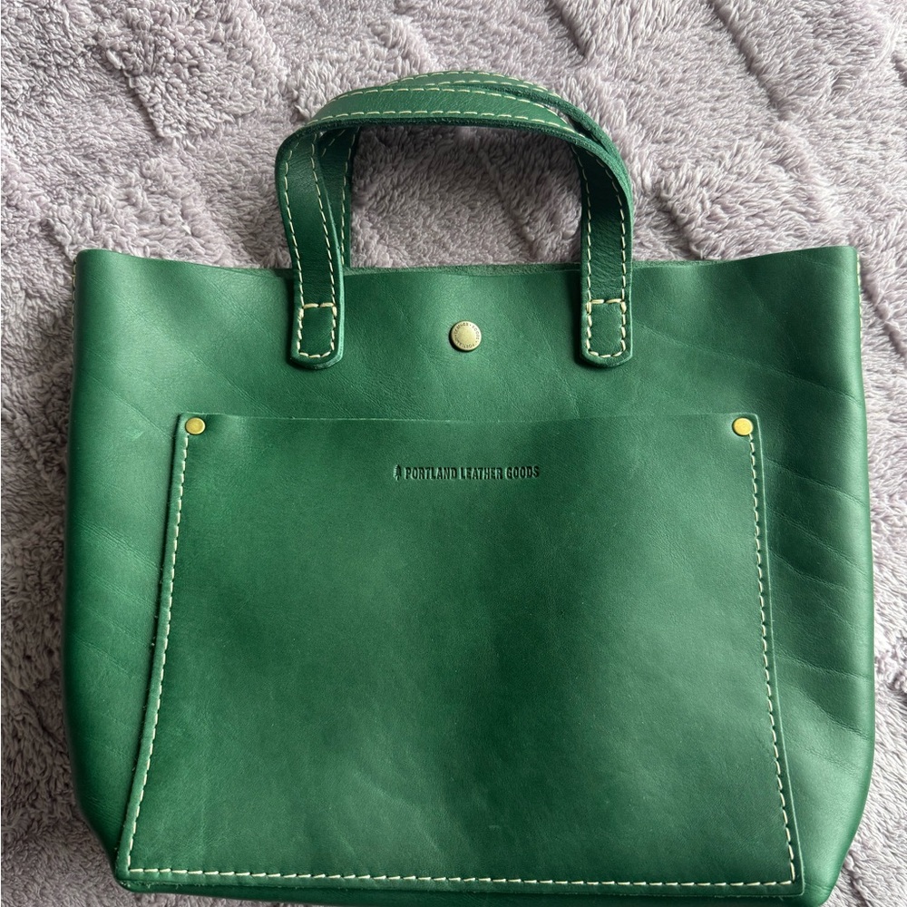 Portland Leather Green Tote Bag